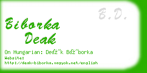 biborka deak business card